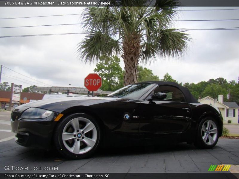 Black Sapphire Metallic / Beige 2006 BMW Z4 3.0i Roadster