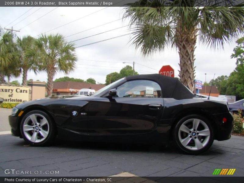 Black Sapphire Metallic / Beige 2006 BMW Z4 3.0i Roadster
