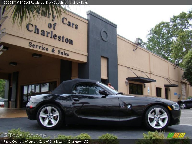 Black Sapphire Metallic / Beige 2006 BMW Z4 3.0i Roadster