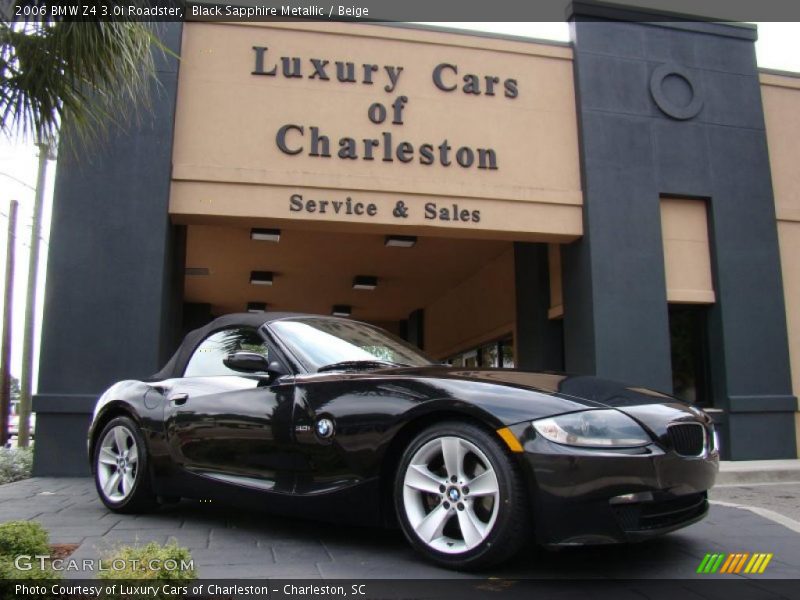 Black Sapphire Metallic / Beige 2006 BMW Z4 3.0i Roadster