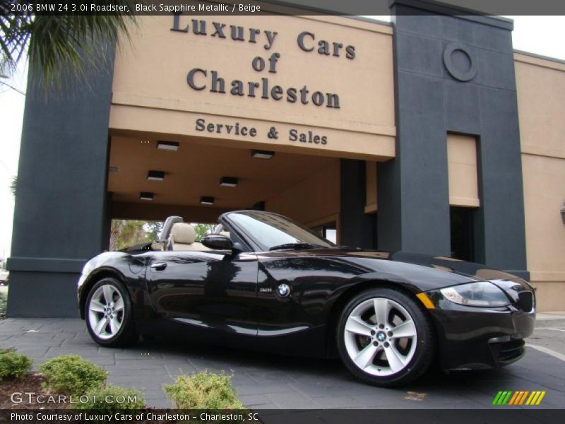 Black Sapphire Metallic / Beige 2006 BMW Z4 3.0i Roadster