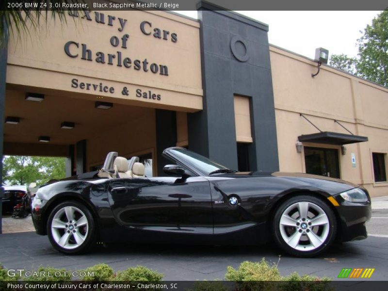 Black Sapphire Metallic / Beige 2006 BMW Z4 3.0i Roadster