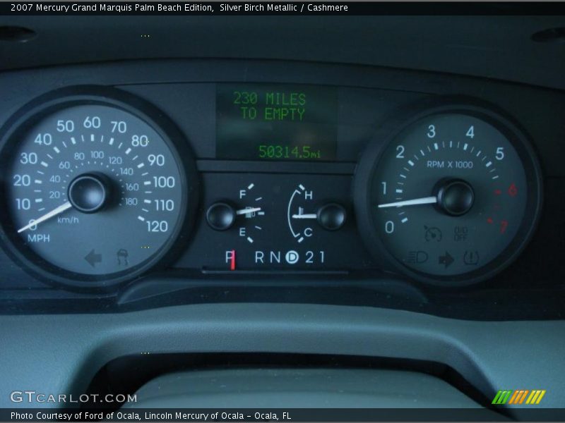  2007 Grand Marquis Palm Beach Edition Palm Beach Edition Gauges