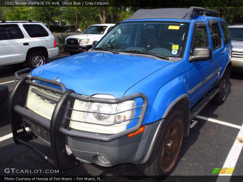 Shock Blue / Gray Celadon 2002 Nissan Xterra SE V6 4x4