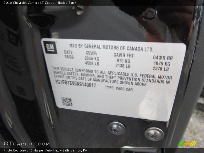 Black / Black 2010 Chevrolet Camaro LT Coupe