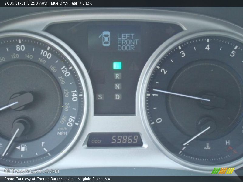 Blue Onyx Pearl / Black 2006 Lexus IS 250 AWD