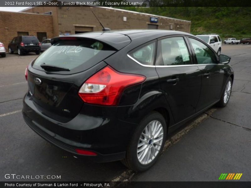 Tuxedo Black Metallic / Tuscany Red Leather 2012 Ford Focus SEL 5-Door