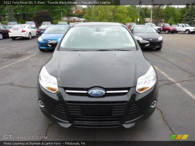 Tuxedo Black Metallic / Tuscany Red Leather 2012 Ford Focus SEL 5-Door