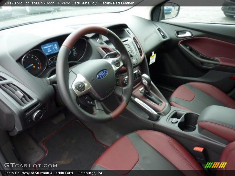  2012 Focus SEL 5-Door Tuscany Red Leather Interior