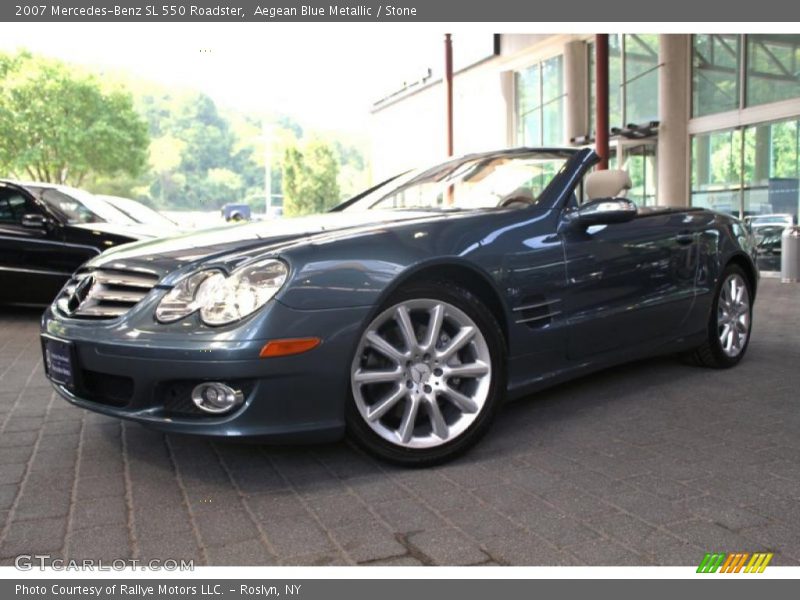 Aegean Blue Metallic / Stone 2007 Mercedes-Benz SL 550 Roadster