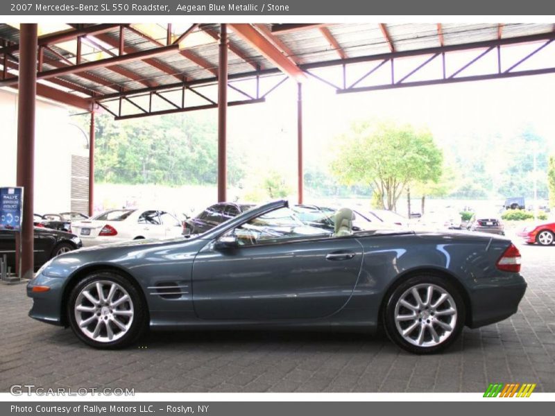 Aegean Blue Metallic / Stone 2007 Mercedes-Benz SL 550 Roadster