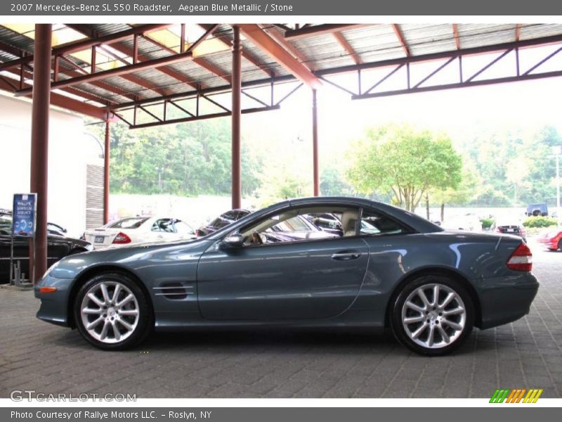 Aegean Blue Metallic / Stone 2007 Mercedes-Benz SL 550 Roadster