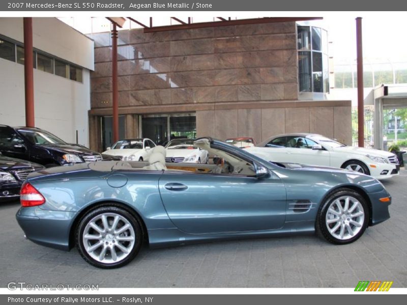 Aegean Blue Metallic / Stone 2007 Mercedes-Benz SL 550 Roadster