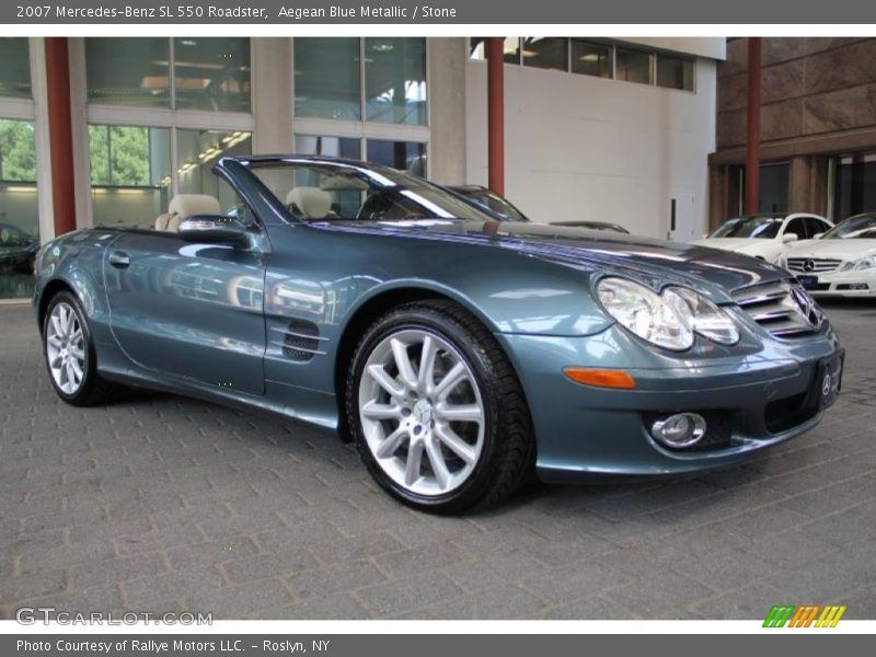 Aegean Blue Metallic / Stone 2007 Mercedes-Benz SL 550 Roadster