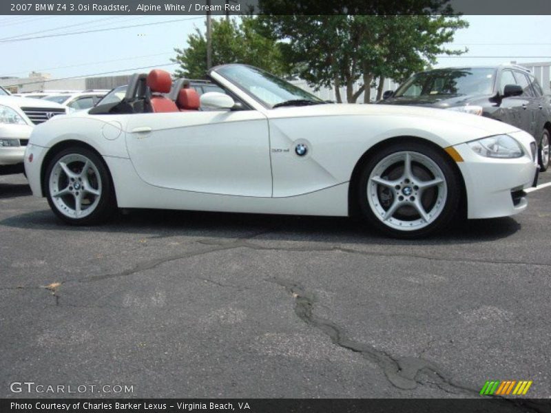 Alpine White / Dream Red 2007 BMW Z4 3.0si Roadster