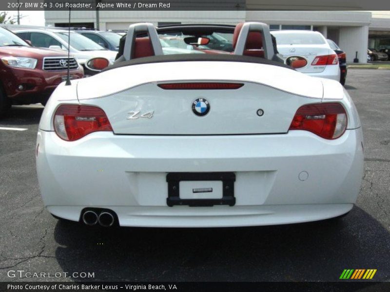 Alpine White / Dream Red 2007 BMW Z4 3.0si Roadster