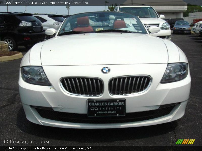 Alpine White / Dream Red 2007 BMW Z4 3.0si Roadster