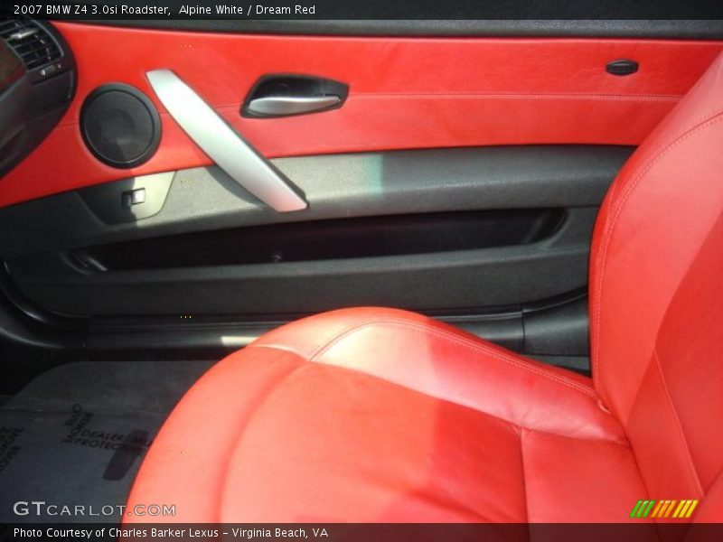 Alpine White / Dream Red 2007 BMW Z4 3.0si Roadster