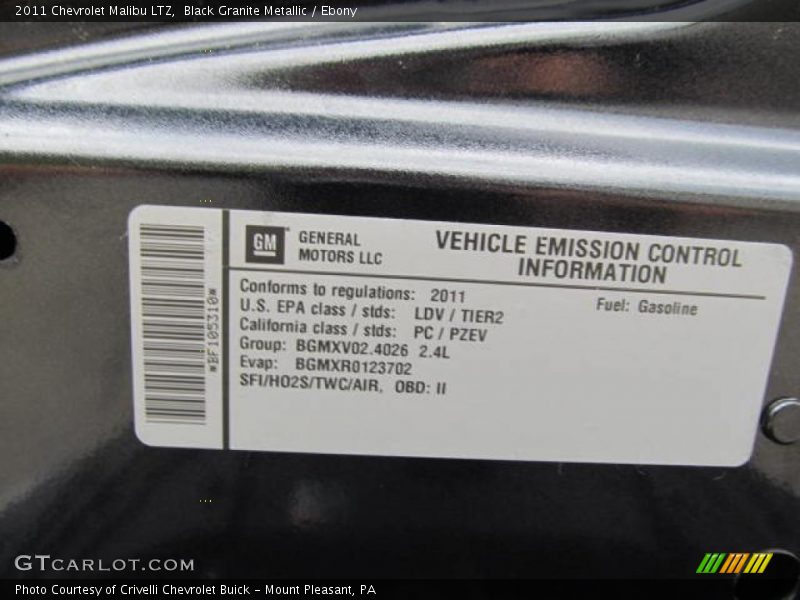 Black Granite Metallic / Ebony 2011 Chevrolet Malibu LTZ