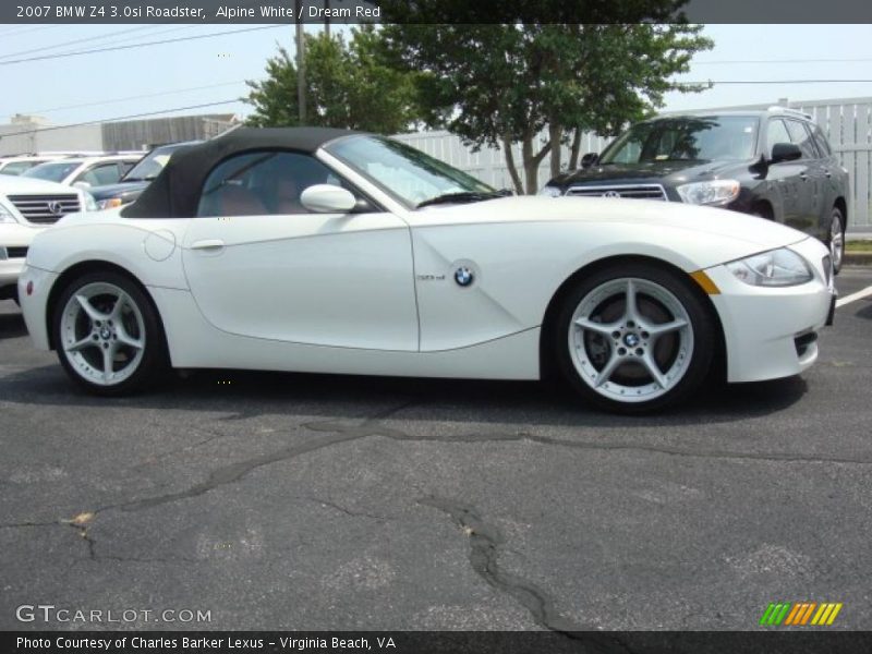 Alpine White / Dream Red 2007 BMW Z4 3.0si Roadster