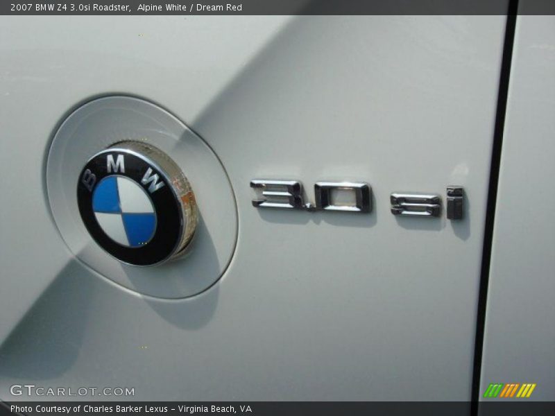 Alpine White / Dream Red 2007 BMW Z4 3.0si Roadster