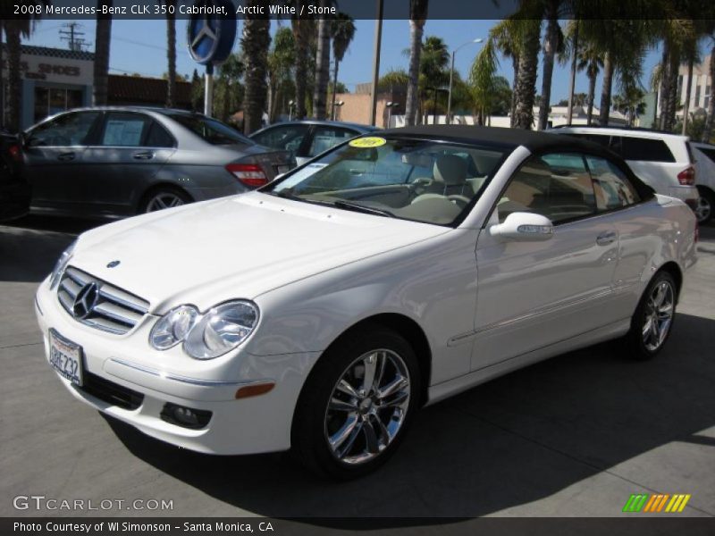 Arctic White / Stone 2008 Mercedes-Benz CLK 350 Cabriolet