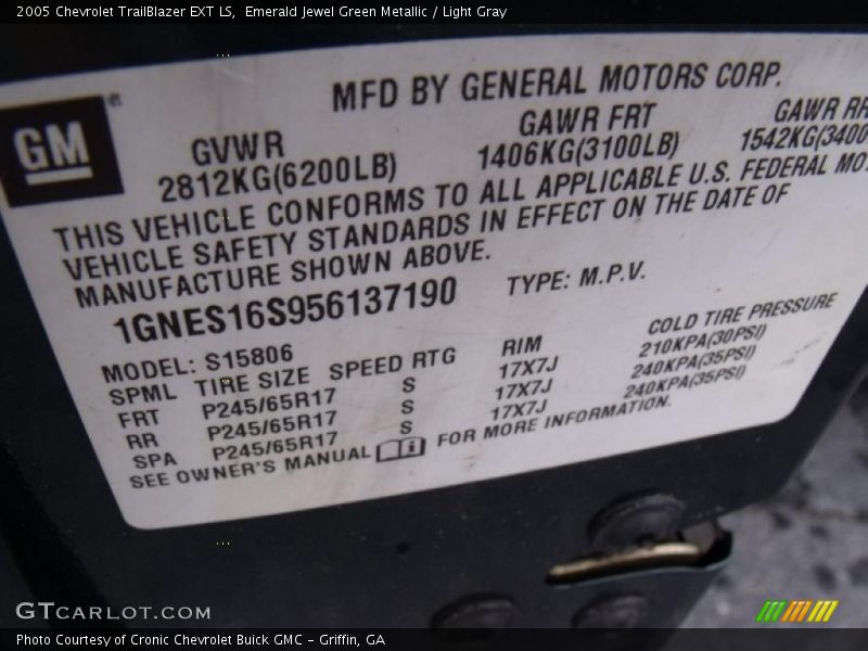 Emerald Jewel Green Metallic / Light Gray 2005 Chevrolet TrailBlazer EXT LS