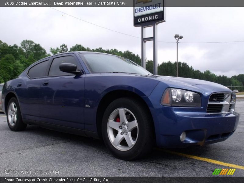 Deep Water Blue Pearl / Dark Slate Gray 2009 Dodge Charger SXT