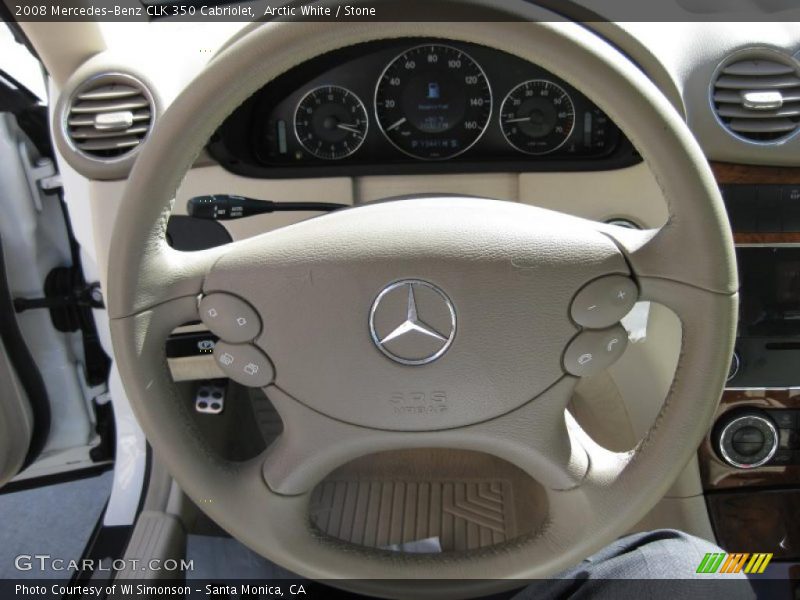 Arctic White / Stone 2008 Mercedes-Benz CLK 350 Cabriolet