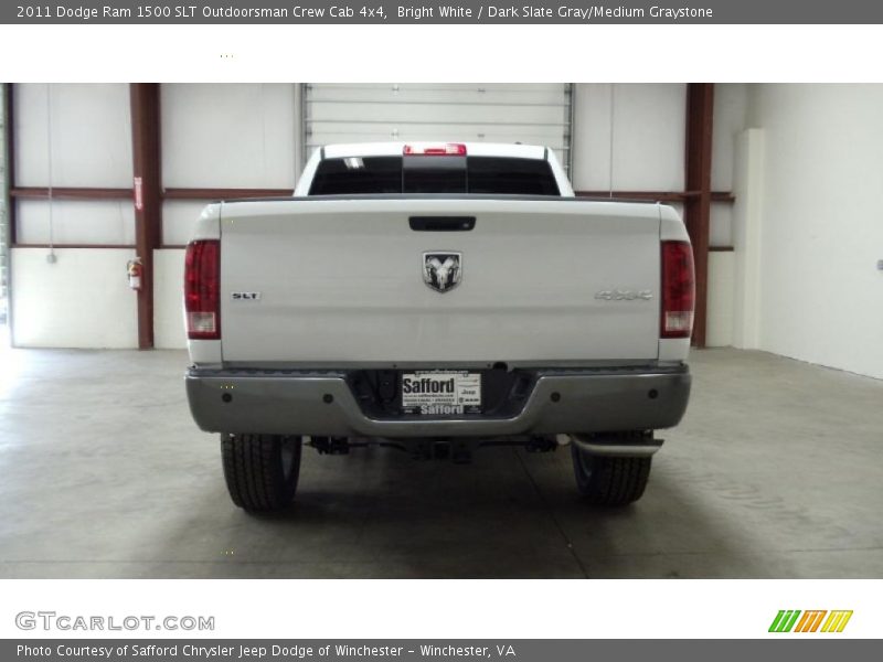 Bright White / Dark Slate Gray/Medium Graystone 2011 Dodge Ram 1500 SLT Outdoorsman Crew Cab 4x4