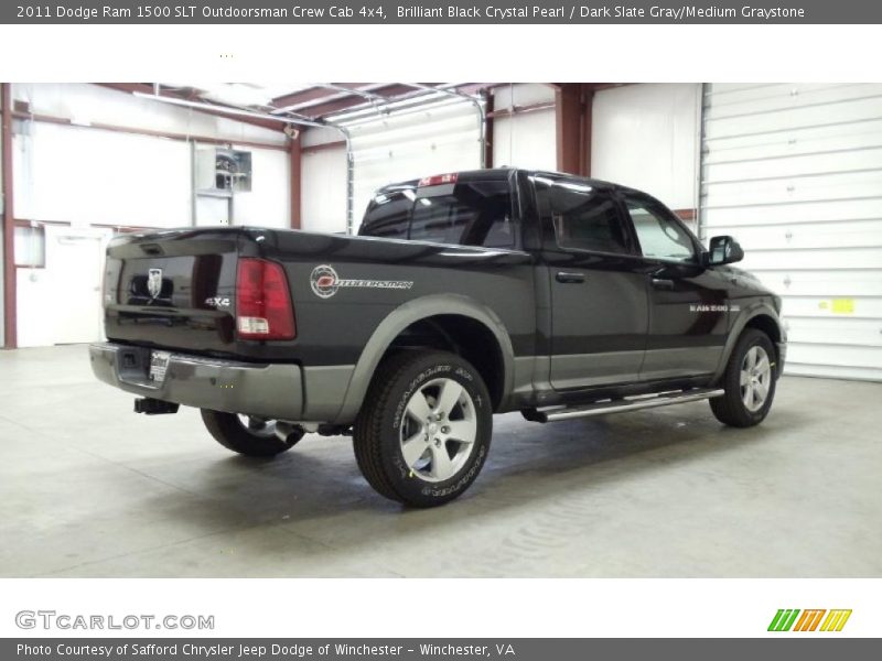 Brilliant Black Crystal Pearl / Dark Slate Gray/Medium Graystone 2011 Dodge Ram 1500 SLT Outdoorsman Crew Cab 4x4