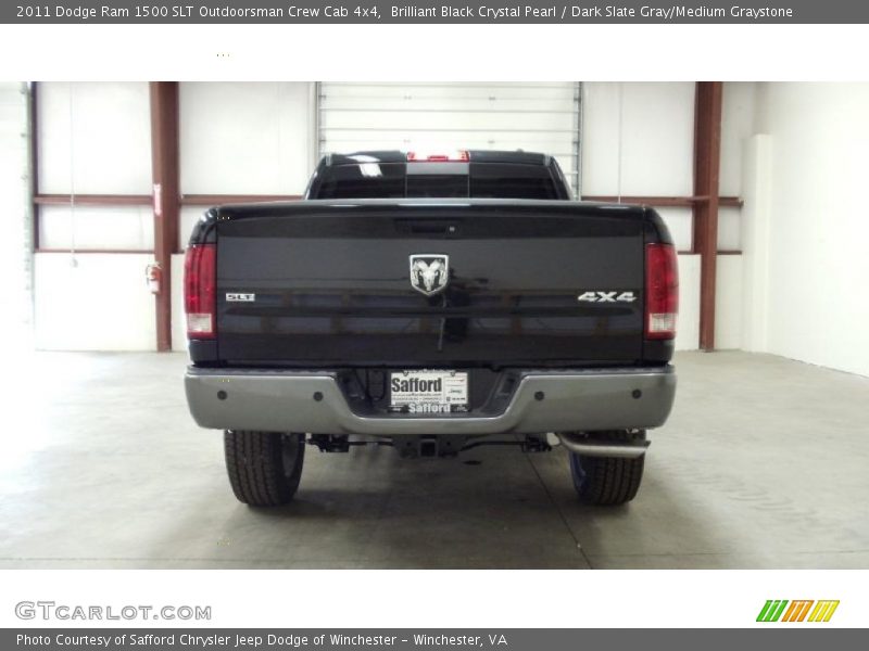 Brilliant Black Crystal Pearl / Dark Slate Gray/Medium Graystone 2011 Dodge Ram 1500 SLT Outdoorsman Crew Cab 4x4