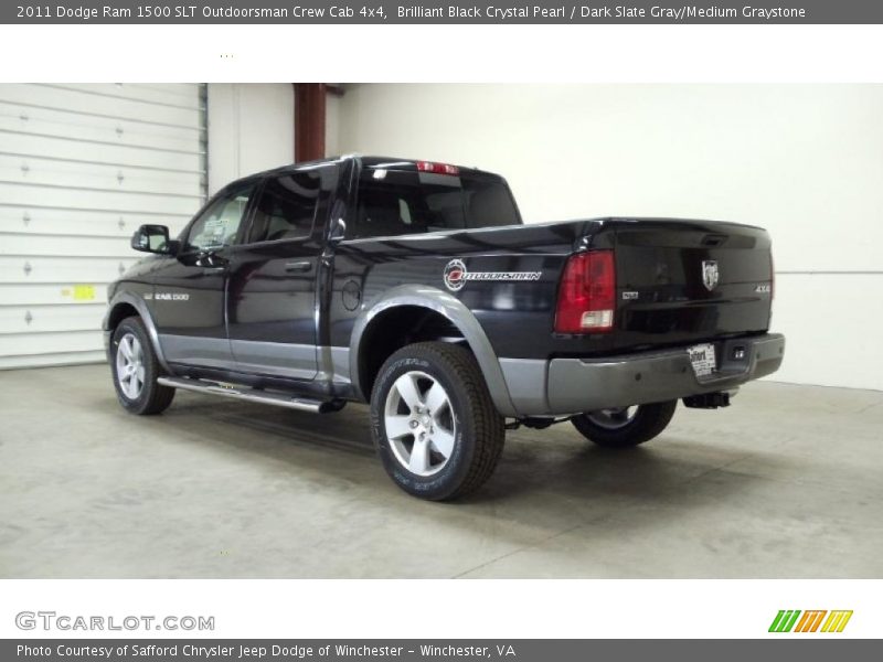 Brilliant Black Crystal Pearl / Dark Slate Gray/Medium Graystone 2011 Dodge Ram 1500 SLT Outdoorsman Crew Cab 4x4