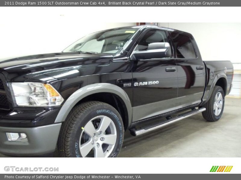 Brilliant Black Crystal Pearl / Dark Slate Gray/Medium Graystone 2011 Dodge Ram 1500 SLT Outdoorsman Crew Cab 4x4