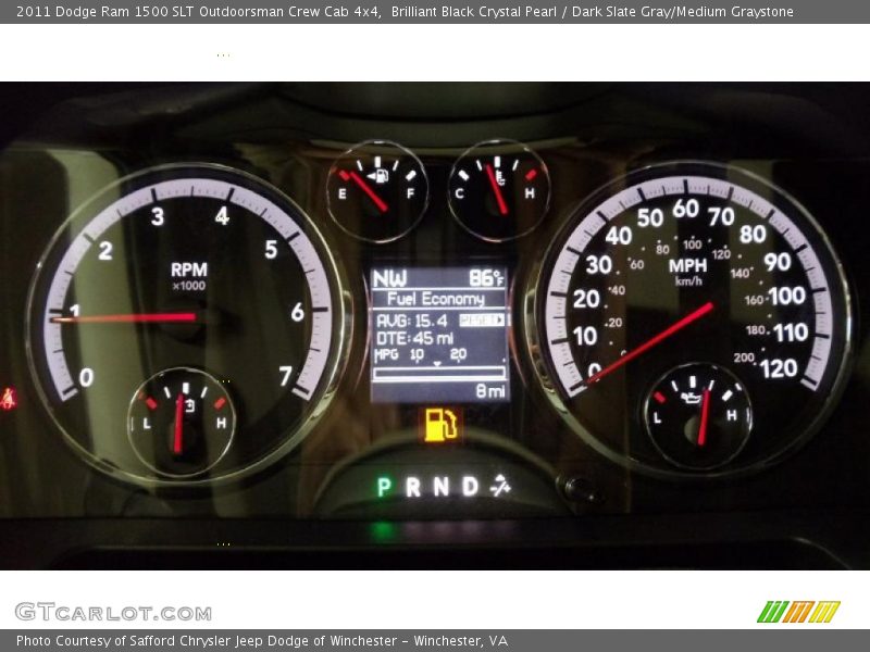 Brilliant Black Crystal Pearl / Dark Slate Gray/Medium Graystone 2011 Dodge Ram 1500 SLT Outdoorsman Crew Cab 4x4