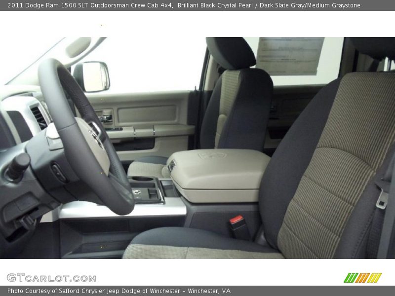 Brilliant Black Crystal Pearl / Dark Slate Gray/Medium Graystone 2011 Dodge Ram 1500 SLT Outdoorsman Crew Cab 4x4