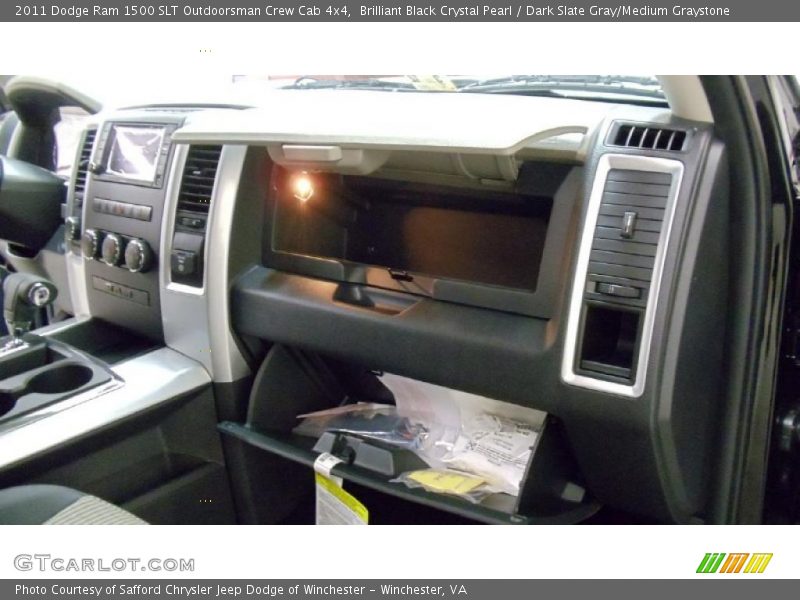 Brilliant Black Crystal Pearl / Dark Slate Gray/Medium Graystone 2011 Dodge Ram 1500 SLT Outdoorsman Crew Cab 4x4