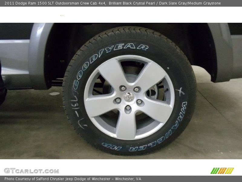 Brilliant Black Crystal Pearl / Dark Slate Gray/Medium Graystone 2011 Dodge Ram 1500 SLT Outdoorsman Crew Cab 4x4