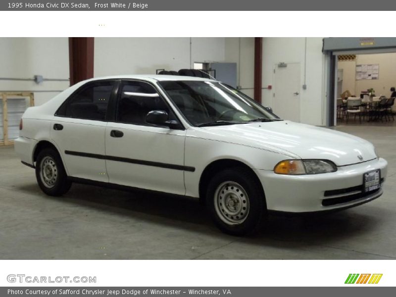 Frost White / Beige 1995 Honda Civic DX Sedan