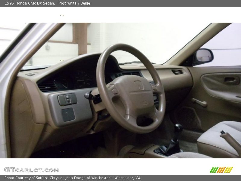 Frost White / Beige 1995 Honda Civic DX Sedan