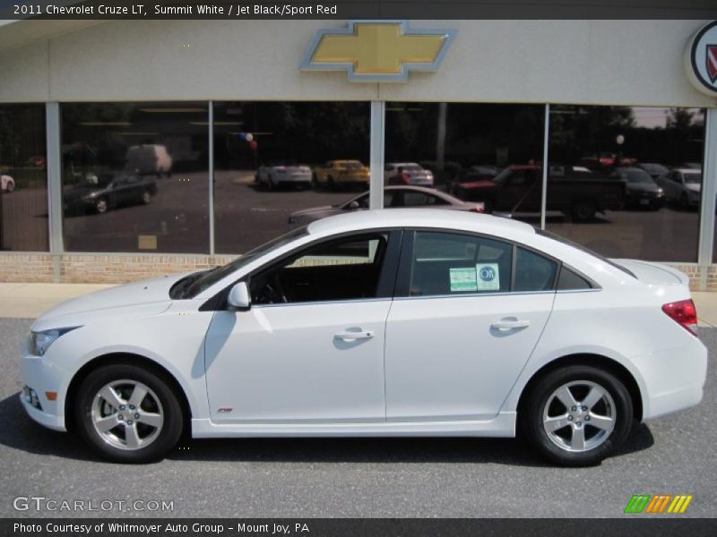 Summit White / Jet Black/Sport Red 2011 Chevrolet Cruze LT