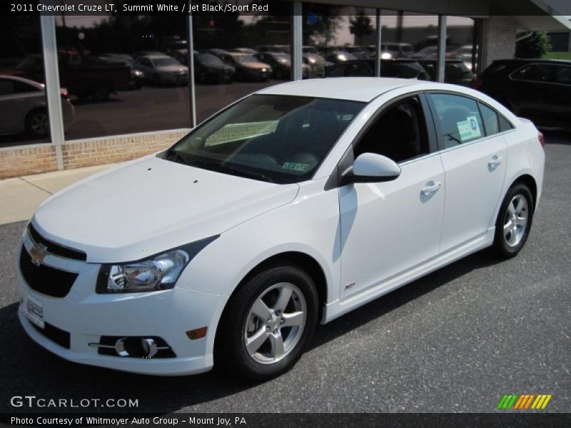 Summit White / Jet Black/Sport Red 2011 Chevrolet Cruze LT