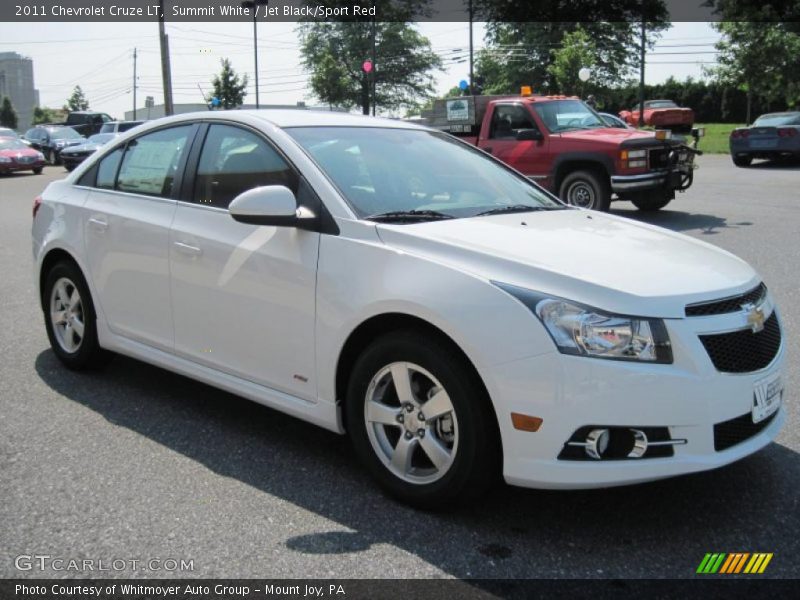 Summit White / Jet Black/Sport Red 2011 Chevrolet Cruze LT