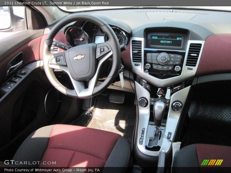 Summit White / Jet Black/Sport Red 2011 Chevrolet Cruze LT