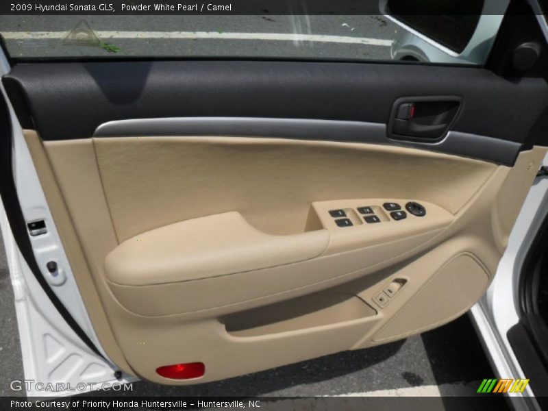 Powder White Pearl / Camel 2009 Hyundai Sonata GLS