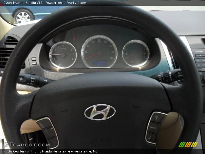 Powder White Pearl / Camel 2009 Hyundai Sonata GLS