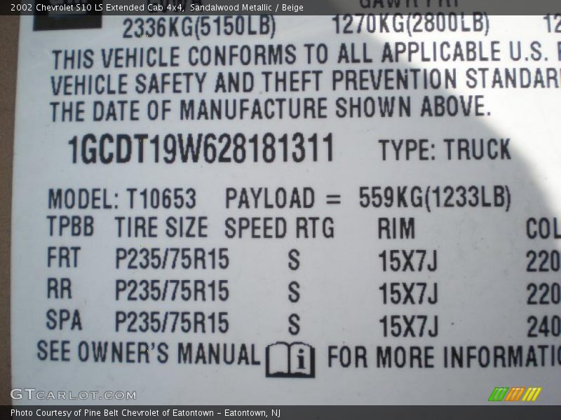 Sandalwood Metallic / Beige 2002 Chevrolet S10 LS Extended Cab 4x4