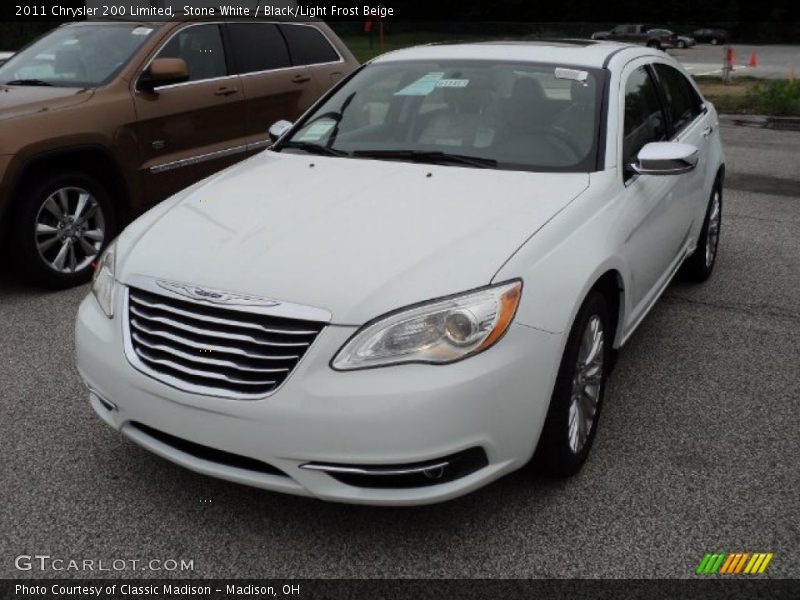 Stone White / Black/Light Frost Beige 2011 Chrysler 200 Limited