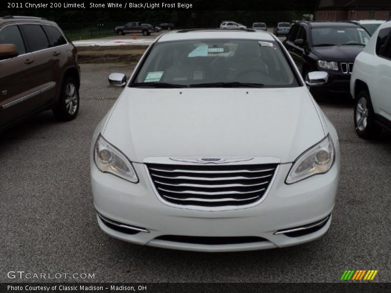 Stone White / Black/Light Frost Beige 2011 Chrysler 200 Limited