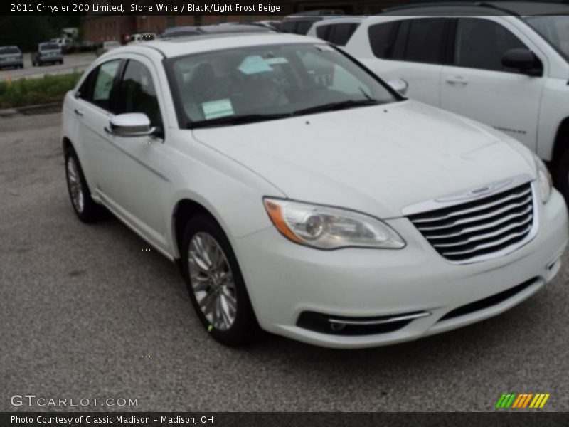 Stone White / Black/Light Frost Beige 2011 Chrysler 200 Limited